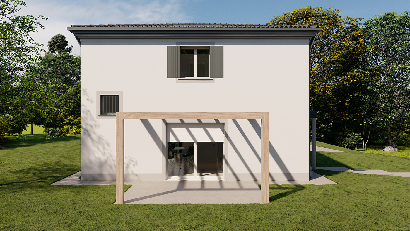 Pianezze Rendering - Living Wood House