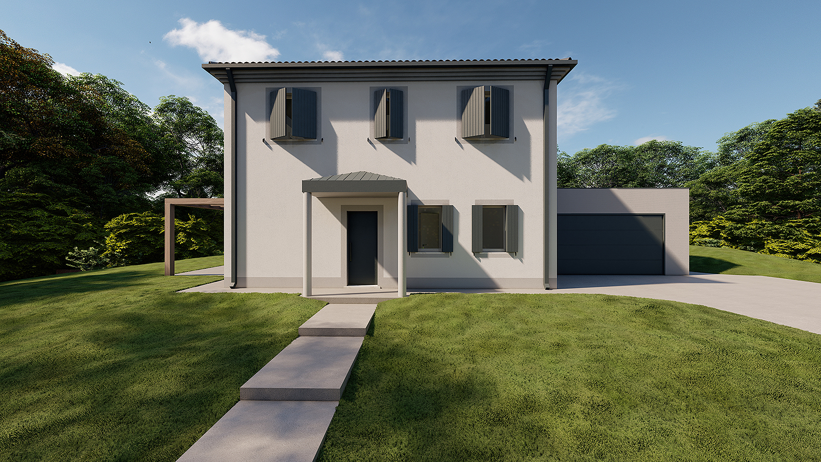 Pianezze Rendering - Living Wood House
