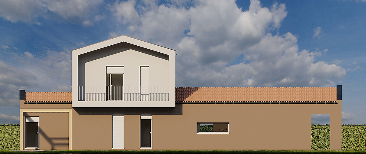 Piazzola Rendering - Living Wood House