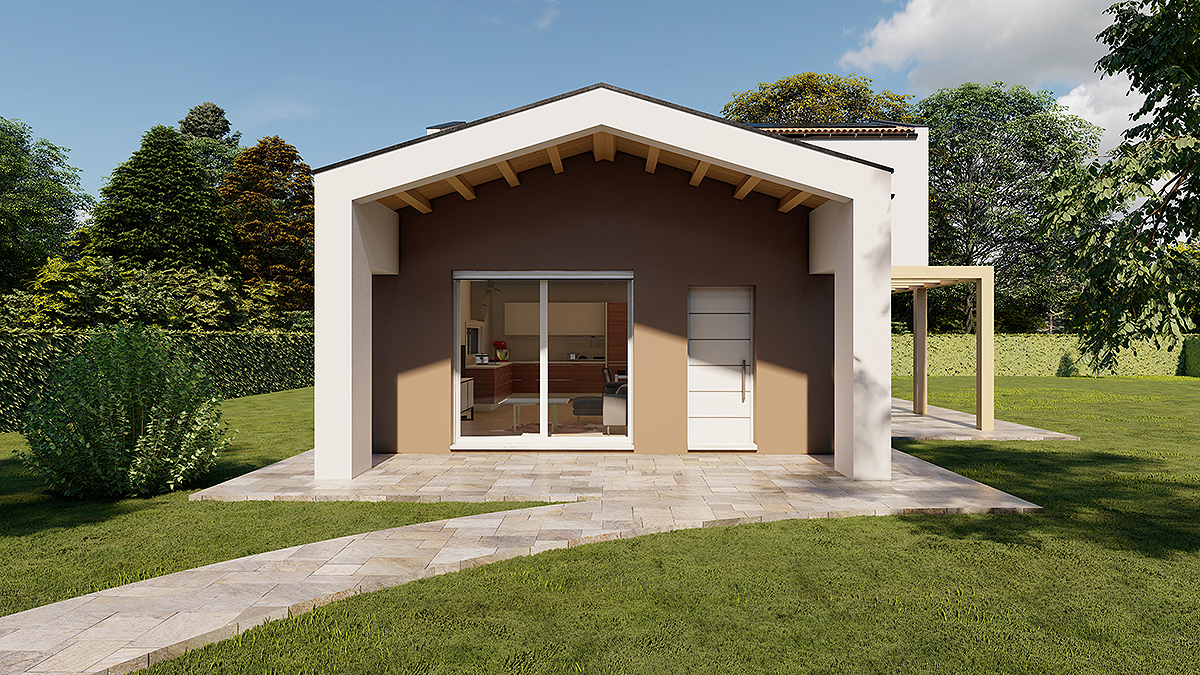 Piazzola Rendering - Living Wood House